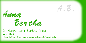 anna bertha business card